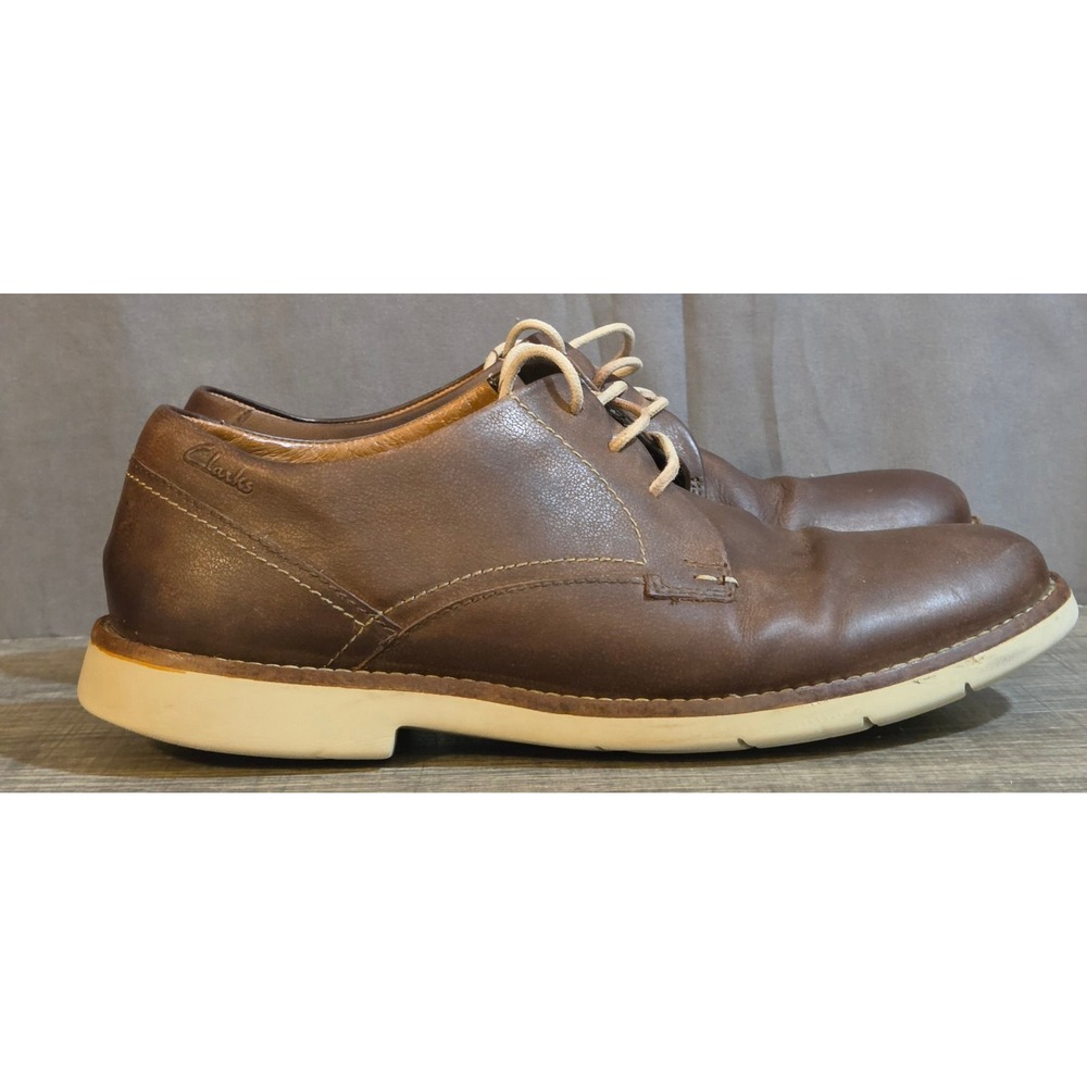 Clarks Raspin Plan Oxford Lace Up Shoes Mens Size 7.5 Brown
